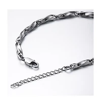 Rebl Jewelry Twisted Link Bracelet Stainless Steel