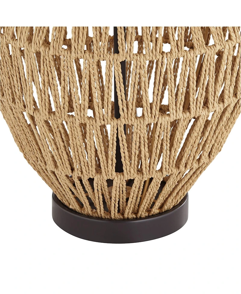 360 Lighting San Marcos 27" Tall Modern Coastal Table Lamps Set of 2 Wicker Metal Living Room Bedroom