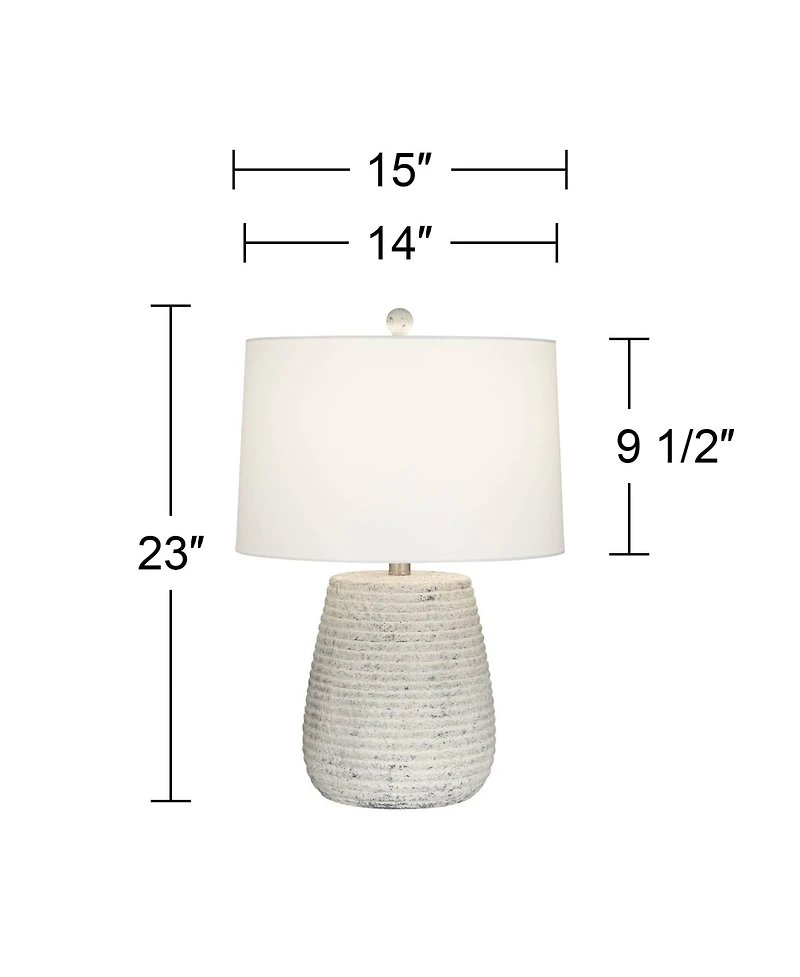 360 Lighting 23" High Small Mid Century Modern Accent Table Lamp Handcrafted Sandstone Finish Ceramic Living Room Colors May Vary