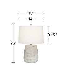 360 Lighting 23" High Small Mid Century Modern Accent Table Lamp Handcrafted Sandstone Finish Ceramic Living Room Colors May Vary