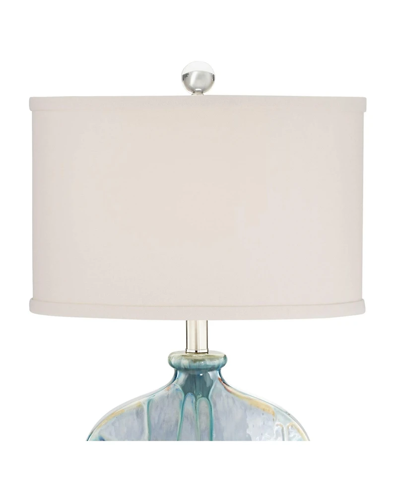 Possini Euro Design Coastal Table Lamps 25" High Set of 2 Ceramic Drip Shade for Living Room Family Bedroom Home (Colors may vary)