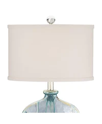 Possini Euro Design Coastal Table Lamps 25" High Set of 2 Ceramic Drip Shade for Living Room Family Bedroom Home (Colors may vary)