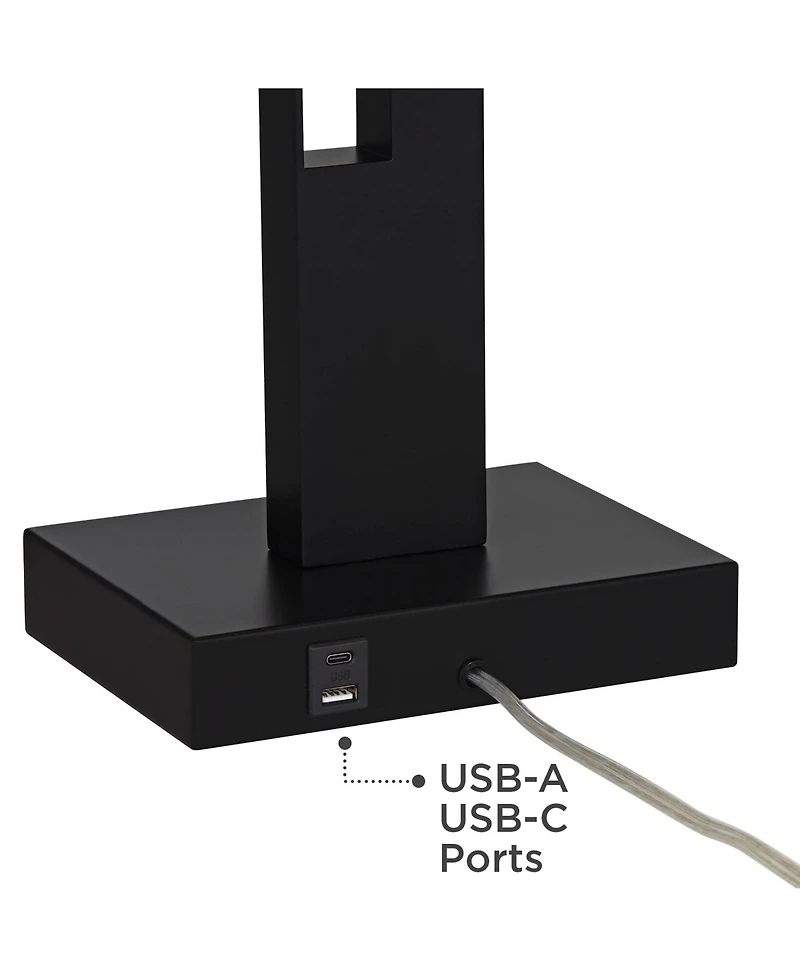 Possini Euro Design Galaxy 32" Tall Geometric Base Large Modern End Table Lamp Dual Usb Ports Metal Living Room Charging