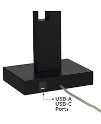 Possini Euro Design Galaxy 32" Tall Geometric Base Large Modern End Table Lamp Dual Usb Ports Metal Living Room Charging