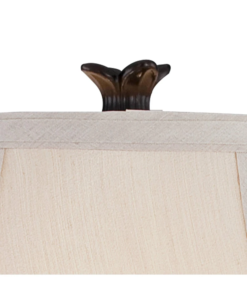 Barnes and Ivy Rhys 34" Tall Traditional 3 Way Table Lamps, Bronze Finish with Tortoise Shell Glass, Set of 2