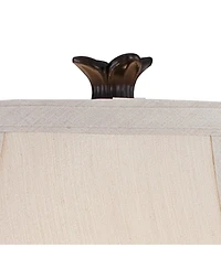 Barnes and Ivy Rhys 34" Tall Traditional 3 Way Table Lamps, Bronze Finish with Tortoise Shell Glass, Set of 2