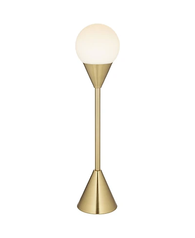 360 Lighting Leah 25 3/4" High Modern Accent Table Lamp Brass Finish Metal Single Living Room Bedroom