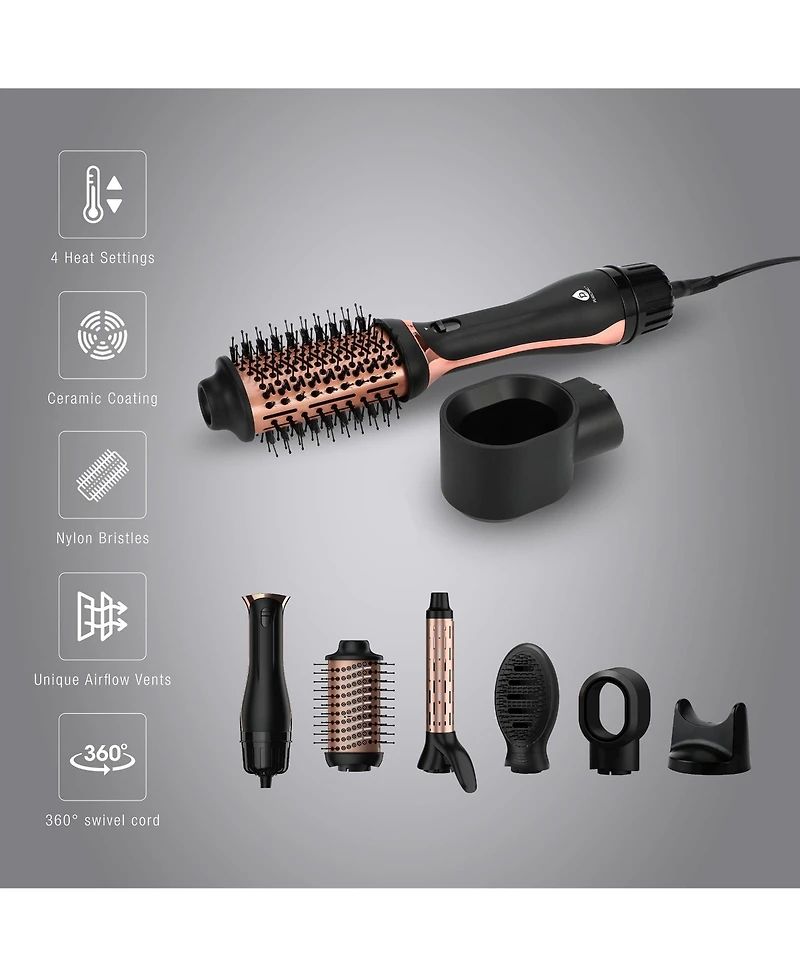 Pursonic Hair Wellness Duo: Hot Air Blower Brush & Pursonic 3-in-1 Led Therapy Scalp Brush