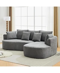 gaomon 106" Curved Sectional Sofa with Chaise, Chenille Modular Couch, No Assembly, Deep Seat