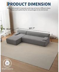 gaomon Modular L-Shaped Sectional Sofa with Chaise, Cloud Couch