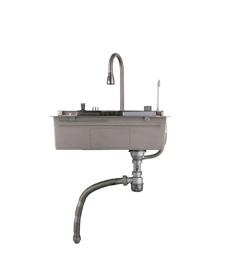 Busdays 304 Stainless Steel Pull-Out Kitchen Sink, Single Bowl Waterfall Vegetable Washing Basin