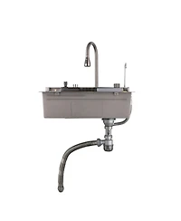 Busdays 304 Stainless Steel Pull-Out Kitchen Sink, Single Bowl Waterfall Vegetable Washing Basin