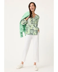 Olsen Women's Safari Print Tunic Blouse