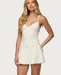 Edikted Women's Lushia Floral Ruched Mini Dress