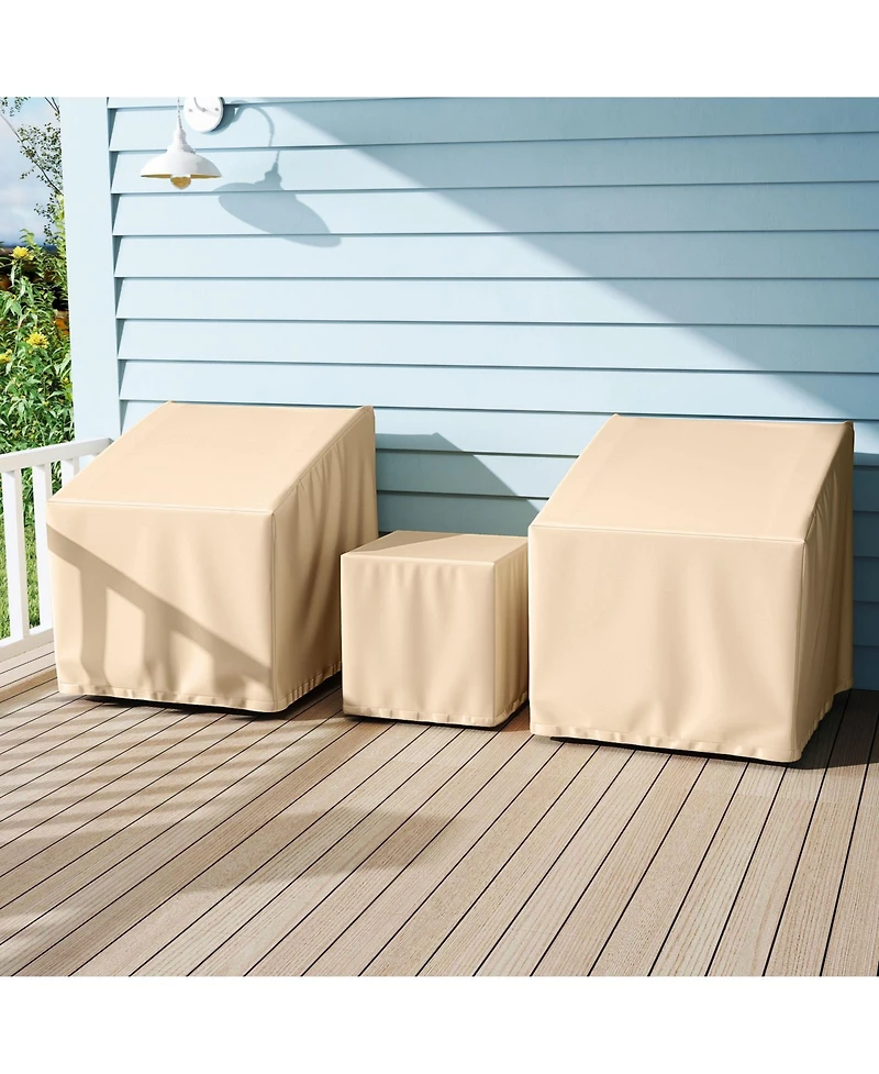 Sugift Patio Furniture Covers Waterproof Outdoor Conversation Covers for 3 Pieces Bistro Set