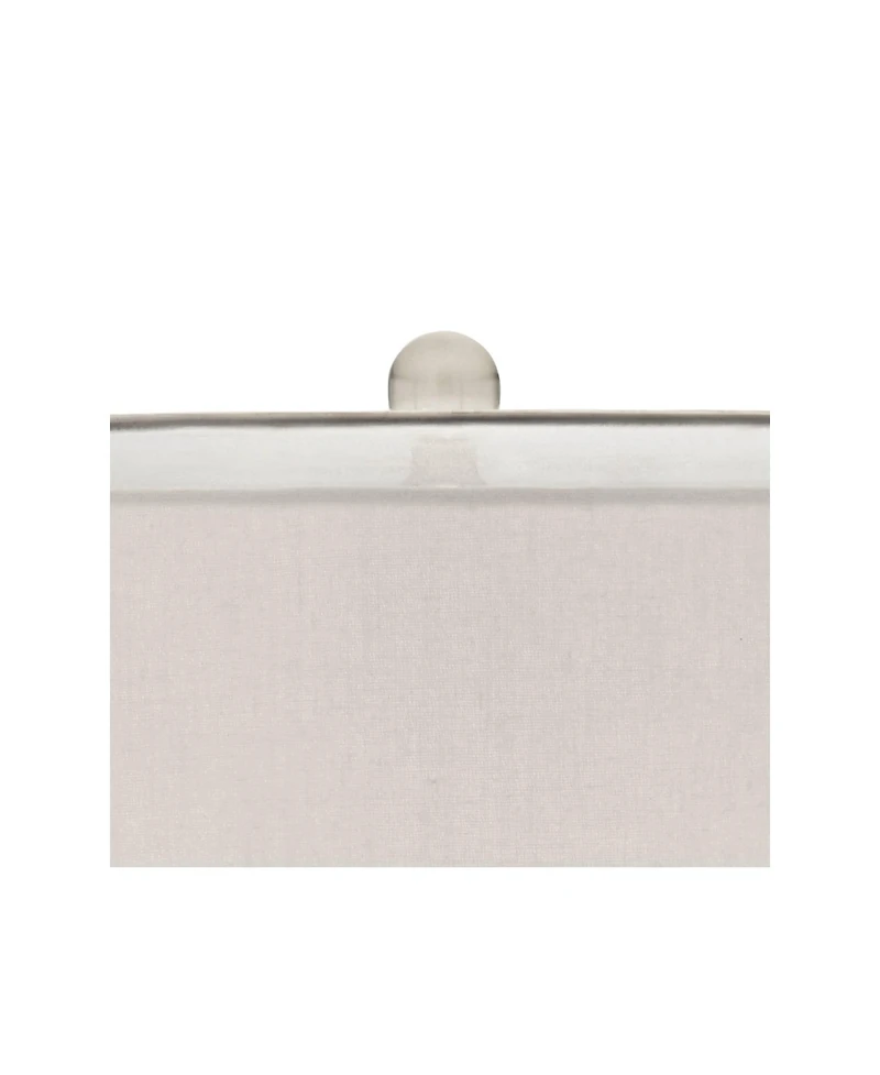 Possini Euro Design Modern Table Lamp 30 1/2" Tall with Usb Dimmer Mercury Glass Double Drum Shade for Bedroom Living Room House Bedside Nightsta