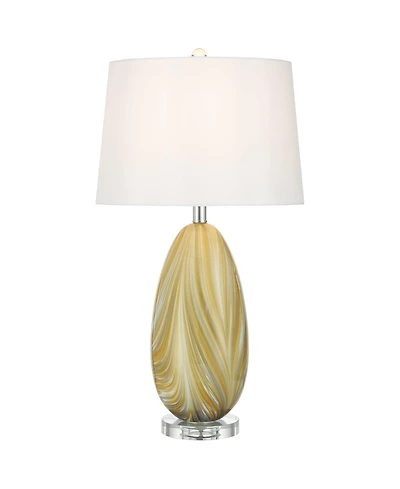 Possini Euro Design Pablo 27" Tall Modern 3-Way Table Lamp Vortex Finish Art Glass Single Shade Living Room Bedroom Bedside