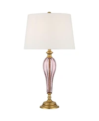 Possini Euro Design Clarrissa 31 1/2" Tall Fluted Vase Large Traditional End 3-Way Table Lamp Brass Finish Glass Single Living Room