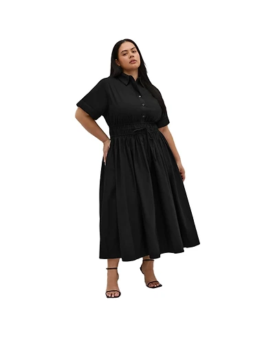 City Chic Women's Lana Midi Shirt Dress