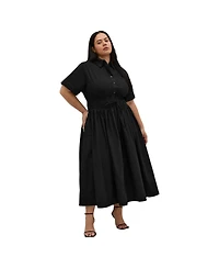 City Chic Women's Lana Midi Shirt Dress