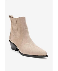 Forever & Always Shoes Women's Julieta Leather Block Heel Western Boot