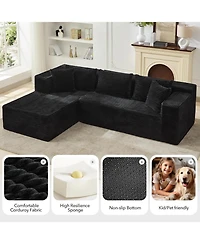 gaomon 106" Cloud Sectional Sofa with Chaise, Modular Deep Seat Couch, No Assembly