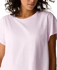 Eileen Fisher Women's Cotton Cap-Sleeve Crewneck Tee