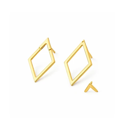 Rebl Jewelry Open Diamond Chevron Earrings