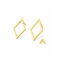 Rebl Jewelry Open Diamond Chevron Earrings
