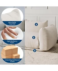 gaomon Modular Sofa Set, Chenille Sectional Couch with 2 Loveseats