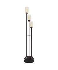 Franklin Iron Works Libby Modern Industrial Tree Floor Lamp with Riser 66" Tall Metal 3 Light Dimmable Led