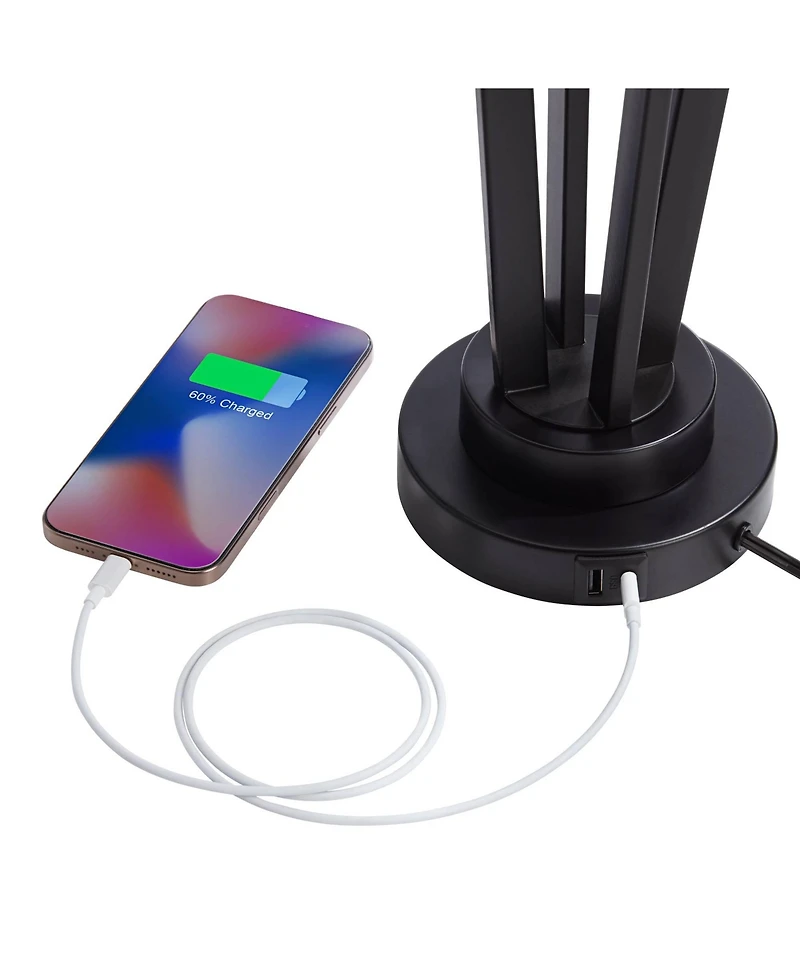 Franklin Iron Works Picket 28" Tall Industrial Table Lamps Set of 2 Usb Port