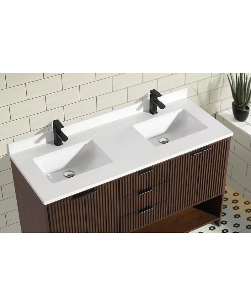 Ari Bath Diego 55" Bathroom Vanity Walnut