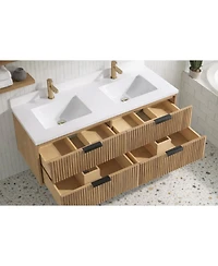 Ari Bath Diego 55" Floating Bathroom Vanity Weathered Fir