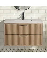 Ari Bath Diego 36" Floating Bathroom Vanity Oak