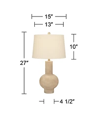 360 Lighting Sandstone Gourd 27" Tall Farmhouse Rustic Modern Table Lamp Bro Living Room Bedroom Bedside