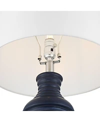 360 Lighting Maxwell 27 1/5"H Rippled Ceramic Usb Table Lamp Set with Dimmer