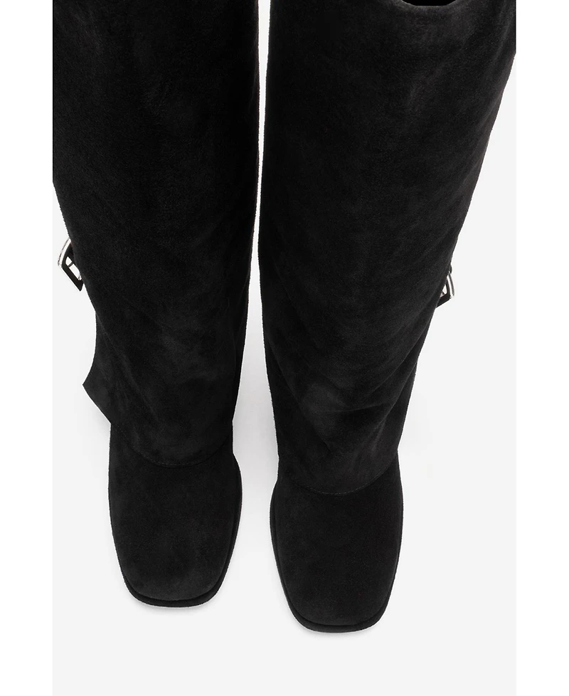 Forever & Always Shoes Women's Lojo Leather Block Heel Boot