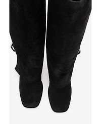 Forever & Always Shoes Women's Lojo Leather Block Heel Boot