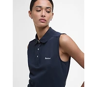 Barbour Women's Bowford Sleeveless Rib Collared Polo Top
