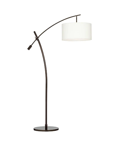 Possini Euro Design Raymond Modern 69" Tall Arc Floor Lamp with Smart Socket Bronze Adjustable Shade for Living Room Reading