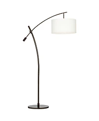 Possini Euro Design Raymond Modern 69" Tall Arc Floor Lamp with Smart Socket Bronze Adjustable Shade for Living Room Reading