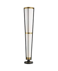 Possini Euro Design Vista Mid Century Modern 68" Tall Torchiere Floor Lamp Smart Socket Gunmetal Brass Cone Shade for Living Room