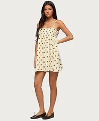 Edikted Women's Polka Dot Linen Look Mini Dress