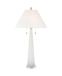 Possini Euro Design Regina 33" Tall Large Modern End Table Lamp 2-Light Pull Chain Finish Glass Single Living Room Bedroom