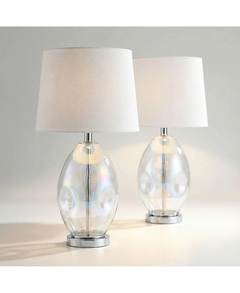 360 Lighting Daniella 24 3/4" High Clear Iridescent Glass Table Lamp Set of 2