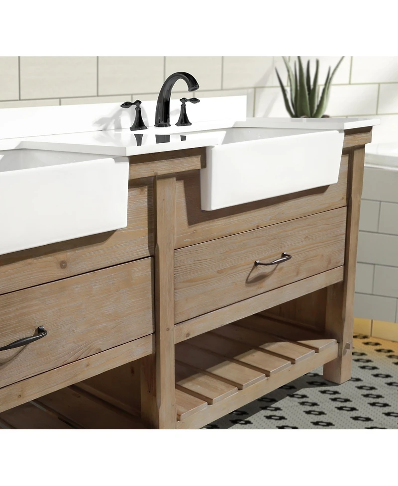 Ari Bath Marina 72" Bathroom Vanity Weathered Fir