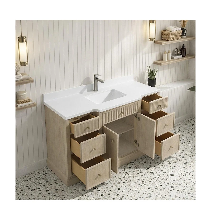 Ari Bath Redondo 55" Bathroom Vanity Ash Oak
