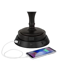 Possini Euro Design Buckhead Modern Table Lamp 28" Tall with Dimmable Usb Workstation Base Drum Shade for Bedroom Living Room Kids Desk Home