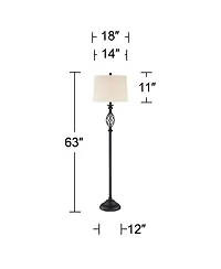 Franklin Iron Works Annie Traditional 63" Tall Standing Floor Lamps Set of 2 Lights